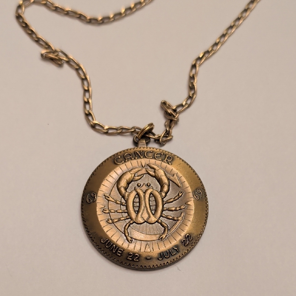 Vintage Cancer Zodiac Necklace